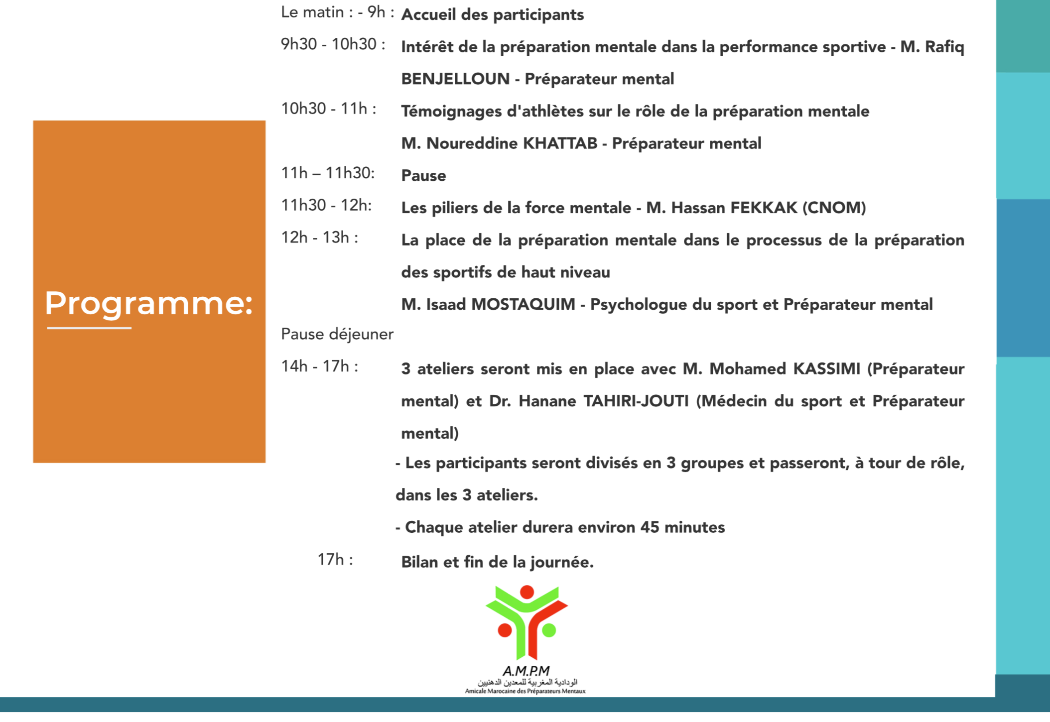 Séminaire sur l’entrainement mental et la performance sportive